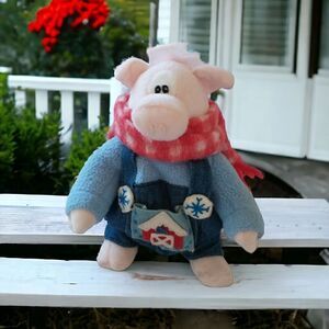 Gund‎ Pig Plush Hog Piggy Down On The Farm Hoggins Stuffed Animal Blue Jeans